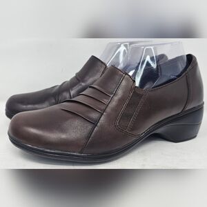 Thom McAn Women's Deidre Brown Leather Casual Comfort Clogs Size 10